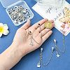 9Pcs 9 Styles Zinc Alloy European Safety Chains with Dangle Charms HJEW-CJ0001-23-4