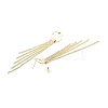 Clear Cubic Zirconia & Crystal Rhinestone Long Tassel Dangle Stud Earrings EJEW-C037-07G-LG-3