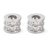Brass Micro Pave Clear Cubic Zirconia Beads KK-U028-20P-2