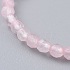 Natural Rose Quartz Beads Stretch Bracelets BJEW-JB04676-01-3