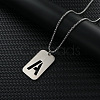 Rectangle with Hollow Out Letter 201 Stainless Steel Pendant Necklaces FS-WG34D20-19-1