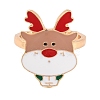 Christmas Theme Alloy Enamel Open Cuff Ring RJEW-C106-02A-KCG-2