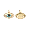 Eye Brass Micro Pave Clear Cubic Zirconia Charms KK-G435-34G-1