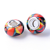 Printed Handmade Resin European Beads RESI-S338-09-2