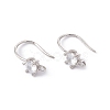 Rack Plating Brass with Clear Cubic Zirconia Earring Hooks KK-G433-21P-1