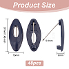 48Pcs Hollow Oval Plastic Cover Scarf Safety Pin JEWB-WH0023-58P-2