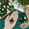 250Pcs 5  Colors Spray Painted Round Natural Schima Wood Beads WOOD-PA0001-73C-3