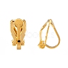 Brass Clip-on Earring Findings for Non-Pierced Ears X-EC110-G-2