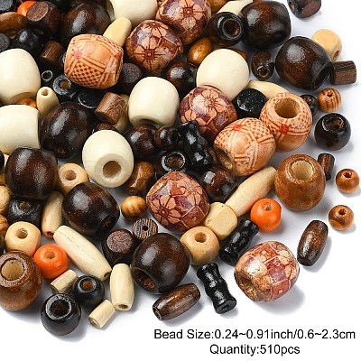 480Pcs Natural Wood Beads WOOD-YW0001-16-1