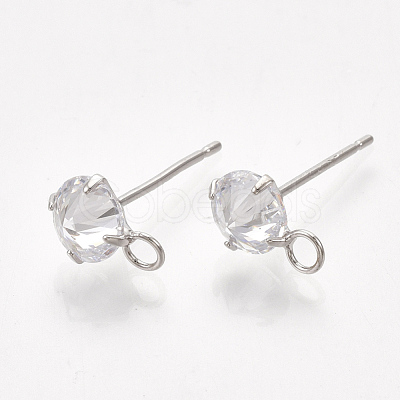 Brass Stud Earring Findings X-KK-T035-123P-1