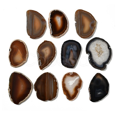 Natural Druzy Agate Slice Cabochons G-F826-E03-1