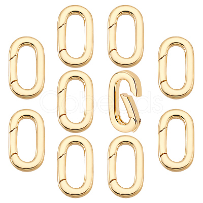 10Pcs Brass Spring Gate Rings KK-PH0005-23-1