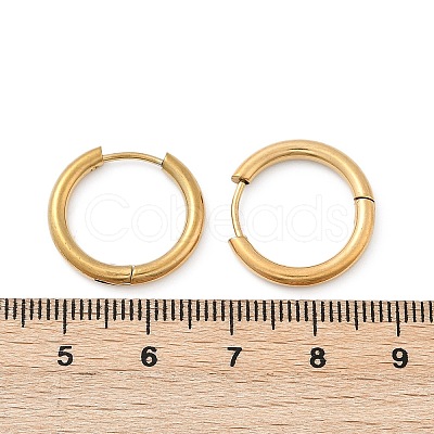 202 Stainless Steel Huggie Hoop Earrings X-EJEW-F111A-18mm-G-1