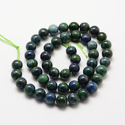 Natural Chrysocolla and Lapis Lazuli Beads Strands G-G735-07-4mm-1