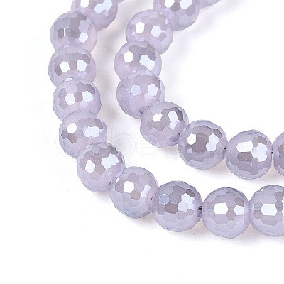 Electroplate Opaque Solid Color Glass Beads Strands GLAA-TAC0009-05B-01-1
