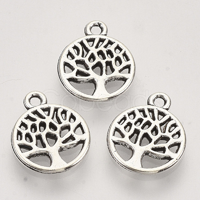 Tibetan Style Alloy Pendants TIBEP-T009-25AS-RS-1