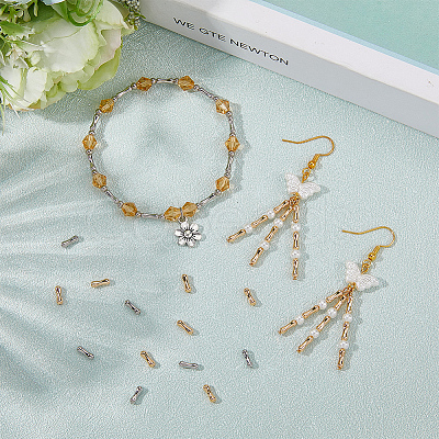 60Pcs 2 Colors Brass Beads KK-BBC0019-65-1