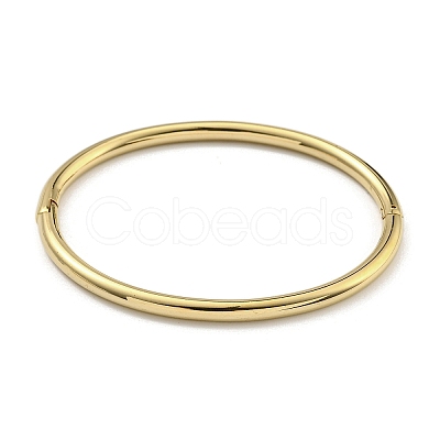 PVD Vacuum Plating 202 Stainless Steel Plain Round Ring Hinged Bangles for Women Men BJEW-M317-06E-G-1