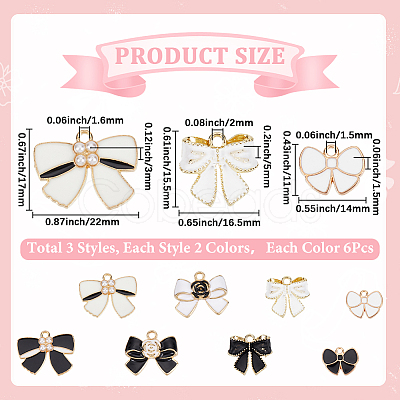 48Pcs 8 Styles Alloy Enamel Pendants ENAM-SC0006-41-1
