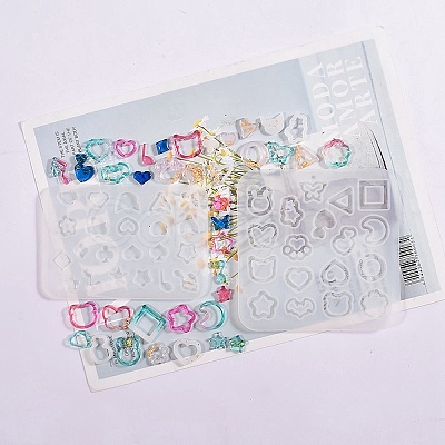 DIY Star/Heart/Flower/Music Note Shaker Filler Silicone Quicksand Molds DIY-G079-03B-1