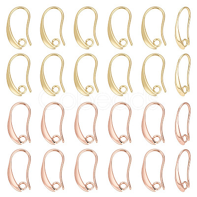 40Pcs 2 Colors Brass Earring Hooks KK-ME0002-46-1