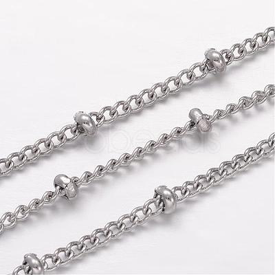 Tarnish Resistant 304 Stainless Steel Curb Chains CHS-K004-12P-0.6mm-1
