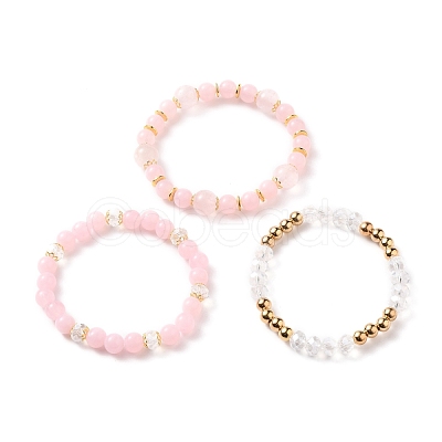 Multi-layered Stretch Beaded Bracelets Sets BJEW-JB05755-02-1