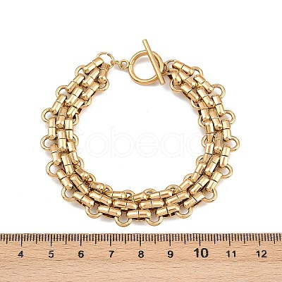 304 Stainless Steel Oval Link Chain Bracelets LS-BJEW-G759-03G-1