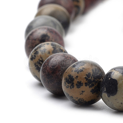 Natural Dendritic Jasper Beads Strands G-S259-10-8mm-1