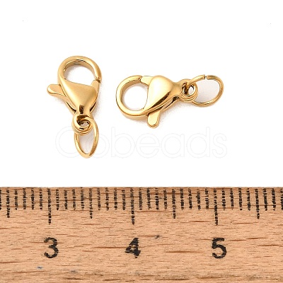 Ion Plating(IP) 304 Stainless Steel Lobster Claw Clasps Hand Polished STAS-AB10-G-02-1