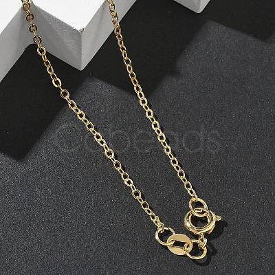 2MM Brass Cable Chain Necklaces NJEW-G183-03G-01-1