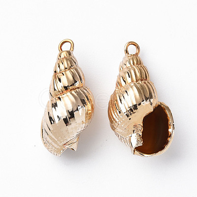 Electroplate Spiral Shell Pendants SSHEL-N034-111-1