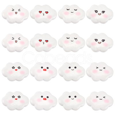 64Pcs 8 Styles Funny Opaque Resin Cabochons RESI-WR0001-14-1