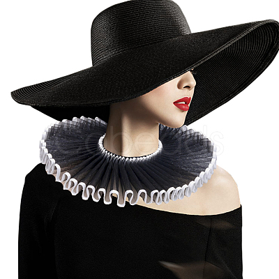 Detachable Lady's Gauze Fake Collar AJEW-WH20042-91A-1