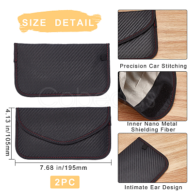 Carbon Fiber Key Car Wallets Car Bag Key Purse Pouch AJEW-WH0029-36-1