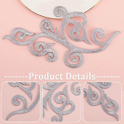 8 Pairs Ethnic Style Flower Pattern Computerized Embroidery Appliques PATC-GF0001-84C-1