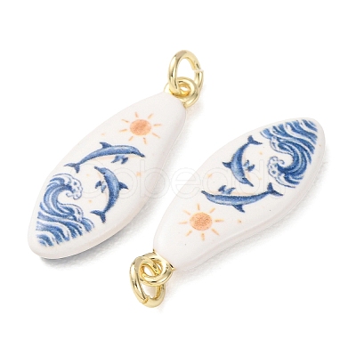 Printed Brass Pendants KK-CBA3895-02A-G-1