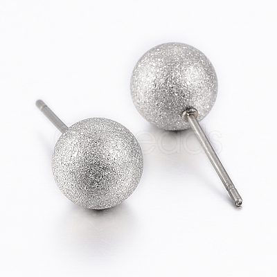 Tarnish Resistant 304 Stainless Steel Ball Stud Earrings EJEW-K064-D-01P-1