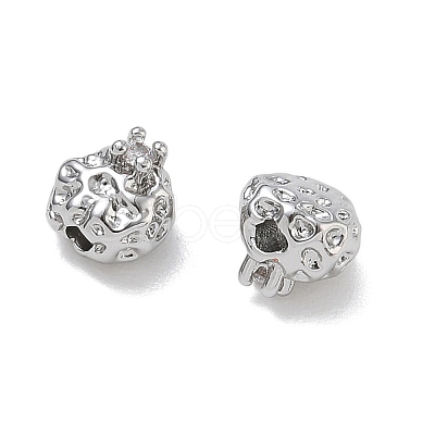 Brass Micro Pave Clear Cubic Zirconia Beads CU-CBA91C0-06P-1