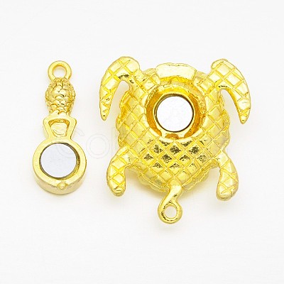 Alloy Rhinestones Magnetic Clasps with Loops ALRI-O015-02-1