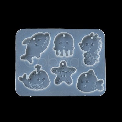Starfish/Whale/Octopus Pendant DIY Silhouette Silicone Mold DIY-K073-09A-1