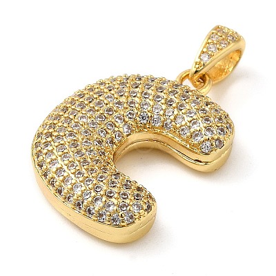 Brass Micro Pave Cubic Zirconia Pendants KK-E061-03G-03-1