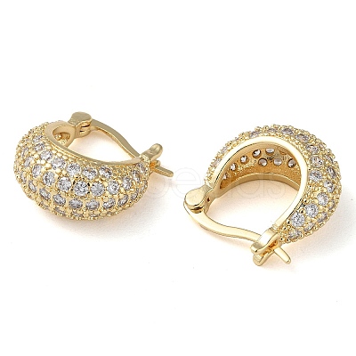Rack Plating Brass Micro Pave Cubic Zirconia Hoop Earrings EJEW-M230-10G-1