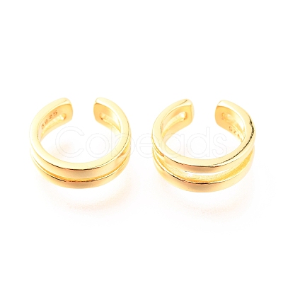 925 Sterling Silver Cuff Earrings EJEW-H124-07G-1