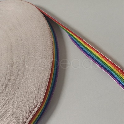 Polyester Grosgrain Ribbon OCOR-WH0073-18-1