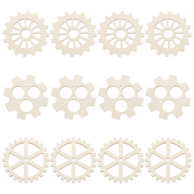 12Pcs 3 Style Unfinished Wood Slices WOOD-OC0002-78-1