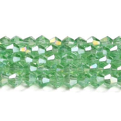 Transparent Electroplate Glass Beads Strands GLAA-F029-4mm-A24-1