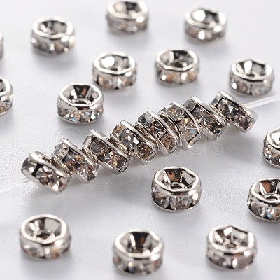 Brass Rhinestone Spacer Beads RB-A014-Z4mm-01P-NF-1