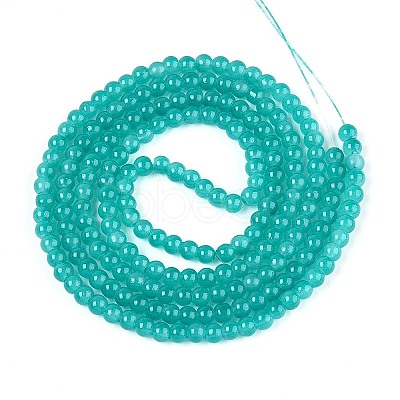 Baking Paint Imitation Jade Glass Round Bead Strands DGLA-Q021-4mm-07-1-1