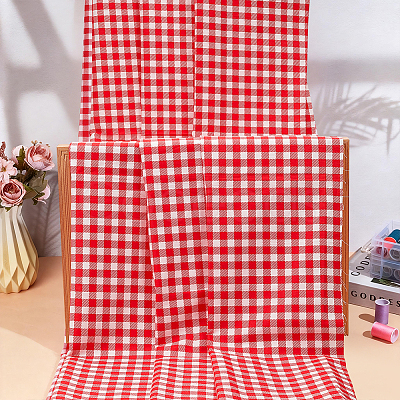 Tartan Pattern Cotton Fabric AJEW-WH0410-121B-1